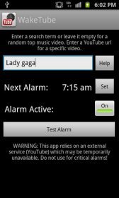 game pic for WakeTube - YouTube Alarm Clock